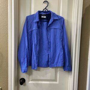 Columbia Omnishield Blue Checkered Button-Up Shirt